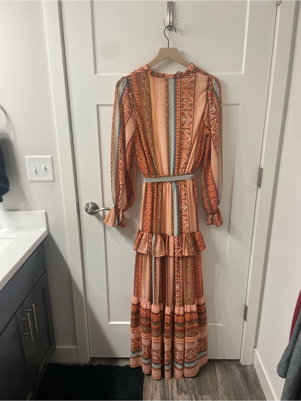 Flying Tomato Orange Multi-Pattern Maxi Dress - Picture 6 of 6